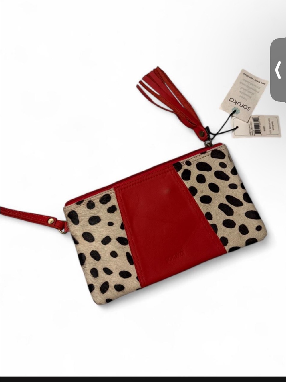 Soruka Red & Black Dalmatian Spot Wristlet